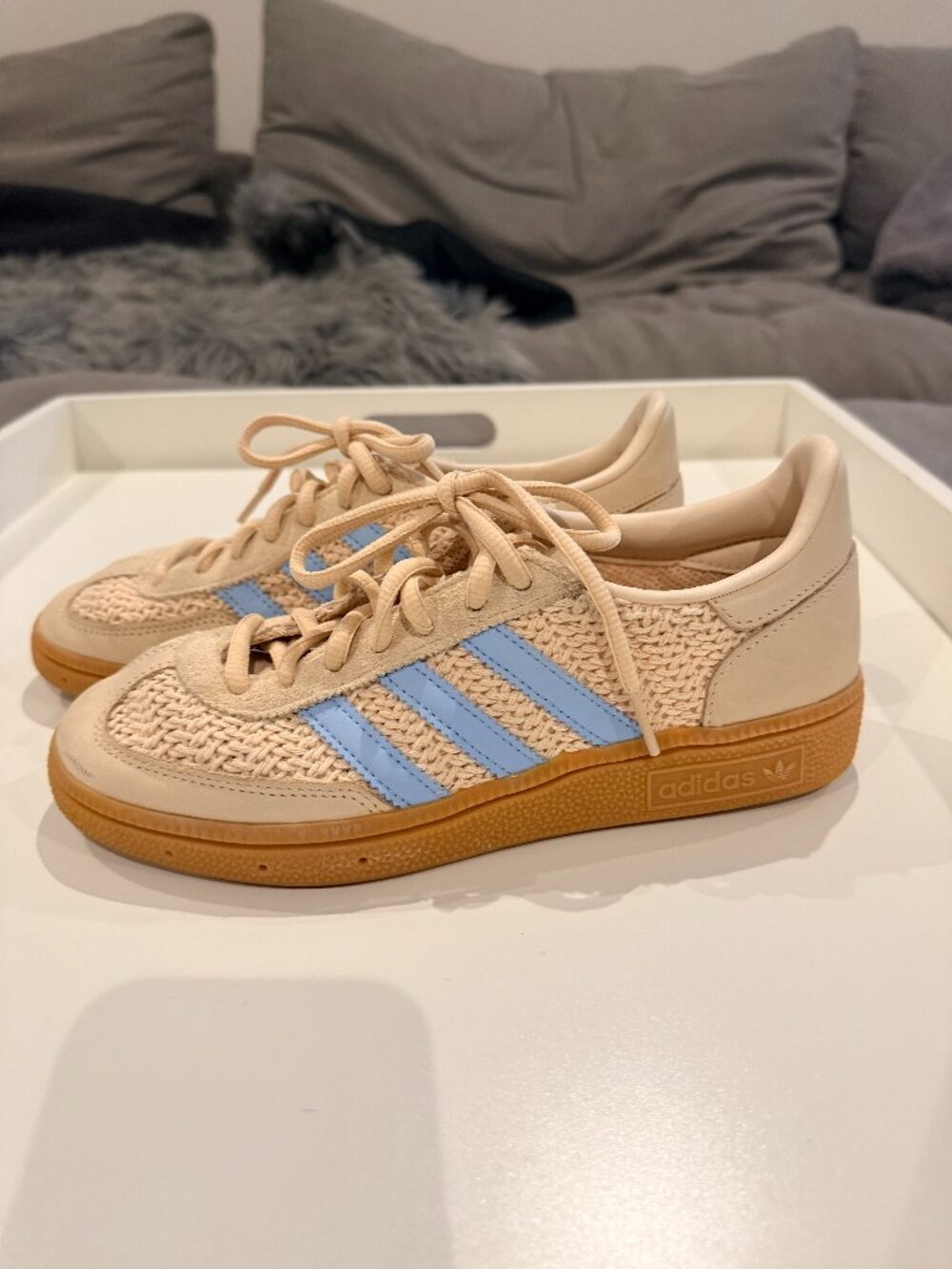 Adidas Originals Samba Woven Sneakers – Beige & Blue